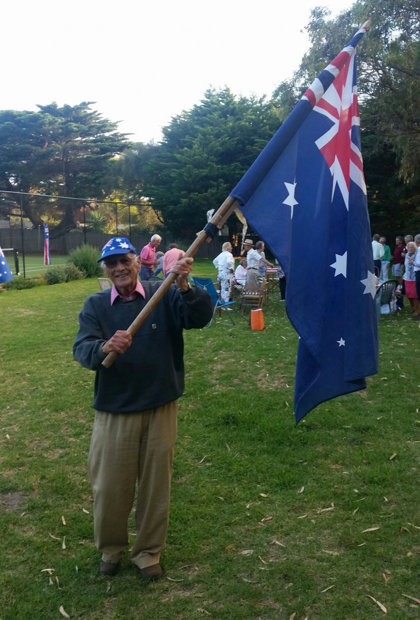 Angus waves the flag